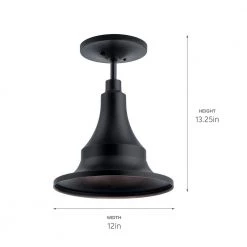 Hampshire 1-Light 13.25 in. Textured Black Outdoor Hanging Pendant Outdoor Light with Semi Flush Option (1-Pack) by KICHLER -Kichler Sales textured black kichler outdoor pendant lights 59057bkt 44 1000