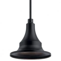 Hampshire 1-Light 13.25 in. Textured Black Outdoor Hanging Pendant Outdoor Light with Semi Flush Option (1-Pack) by KICHLER -Kichler Sales textured black kichler outdoor pendant lights 59057bkt 4f 1000