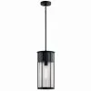 Camillo 18 in. 1-Light Textured Black Outdoor Hanging Pendant Outdoor Light with Clear Seeded Glass (1-Pack) by KICHLER -Kichler Sales textured black kichler outdoor pendant lights 59082bkt 64 1000