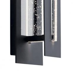 River Path 17.5 in. 1-Light Textured Black Outdoor Light Integrated LED Wall Sconce with Clear Seeded Glass (1-Pack) by KICHLER -Kichler Sales textured black kichler outdoor sconces 49945bktled 4f 1000