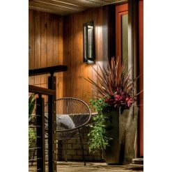 River Path 23 in. 1-Light Textured Black Outdoor Light Integrated LED Wall Sconce with Clear Seeded Glass (1-Pack) by KICHLER -Kichler Sales textured black kichler outdoor sconces 49946bktled 1f 1000