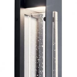 River Path 23 in. 1-Light Textured Black Outdoor Light Integrated LED Wall Sconce with Clear Seeded Glass (1-Pack) by KICHLER -Kichler Sales textured black kichler outdoor sconces 49946bktled c3 1000