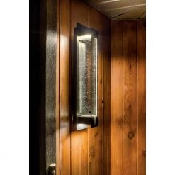 River Path 23 in. 1-Light Textured Black Outdoor Light Integrated LED Wall Sconce with Clear Seeded Glass (1-Pack) by KICHLER -Kichler Sales textured black kichler outdoor sconces 49946bktled fa 1000