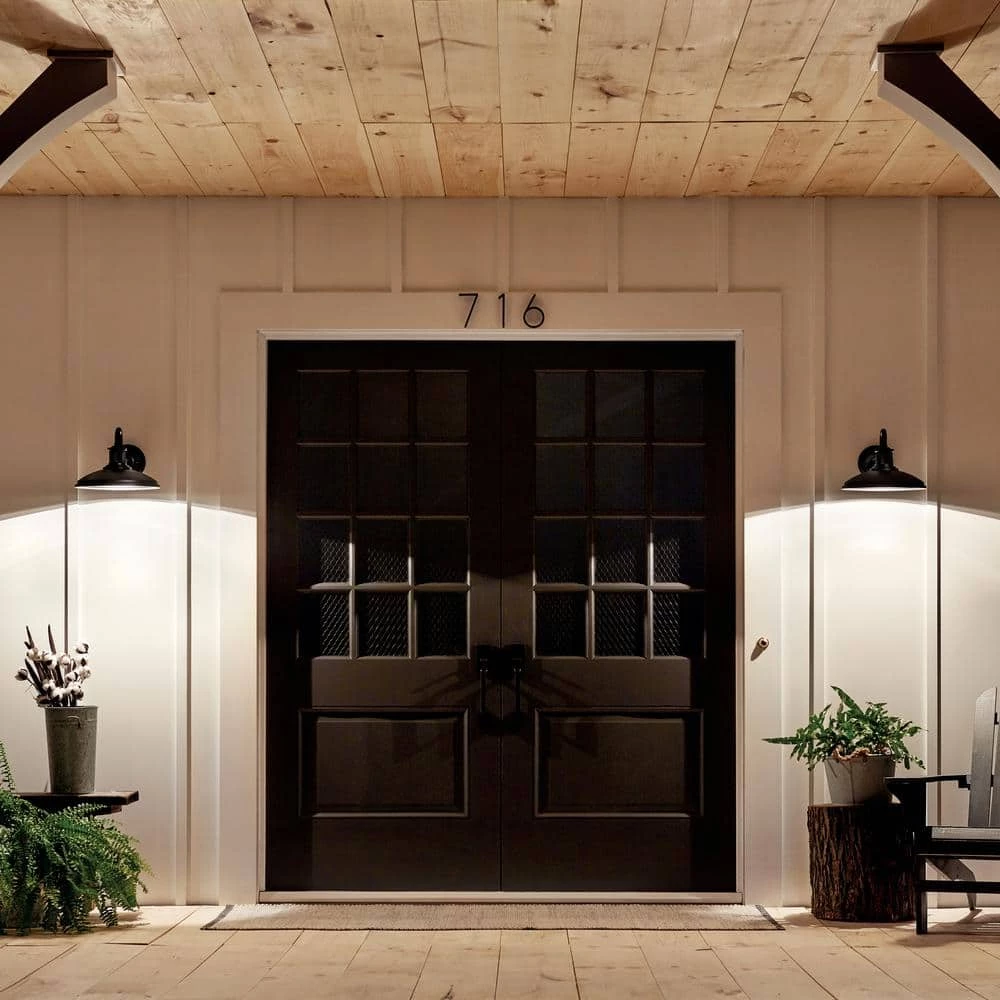 Allenbury 1-Light Textured Black Outdoor Light Wall Sconce with Clear Seeded Glass (1-Pack) by KICHLER 7 Allenbury 1-Light Textured Black Outdoor Light Wall Sconce with Clear Seeded Glass (1-Pack) by KICHLER - Image 5