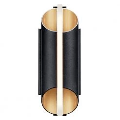 Astalis 12 in. 1-Light Textured Black Integrated LED Outdoor Wall Lantern Sconce with Ribbed Glass (1-Pack) by KICHLER -Kichler Sales textured black kichler outdoor sconces 59076bktled 4f 1000