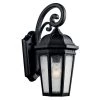 Courtyard 17.75 in. 1-Light Textured Black Outdoor Light Wall Sconce with Clear Seeded Glass (1-Pack) by KICHLER -Kichler Sales textured black kichler outdoor sconces 9033bkt 64 1000