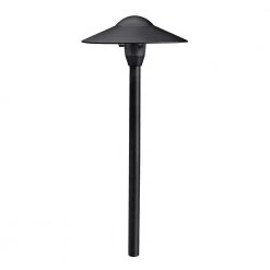 8 in. 12V Textured Black Low Voltage Weather Resistant Dome Path Light with No Bulbs Included by KICHLER