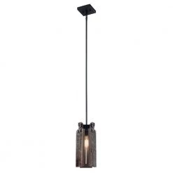 Ridgewood 1-Light Textured Black Farmhouse Kitchen Mini Pendant Hanging Light by KICHLER
