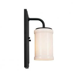 Vetivene 1-Light Textured Black Bathroom Wall Sconce with Opal Glass by KICHLER -Kichler Sales textured black kichler vanity lighting 52454bkt 4f 1000
