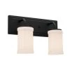 Vetivene 15.25 in. 2-Light Textured Black Bathroom Vanity Light with Opal Glass Shades by KICHLER -Kichler Sales textured black kichler vanity lighting 55130bkt 64 1000