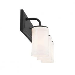 Vetivene 24 in. 3-Light Textured Black Bathroom Vanity Light with Opal Glass Shades by KICHLER -Kichler Sales textured black kichler vanity lighting 55131bkt 1f 1000