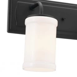 Vetivene 24 in. 3-Light Textured Black Bathroom Vanity Light with Opal Glass Shades by KICHLER -Kichler Sales textured black kichler vanity lighting 55131bkt 44 1000