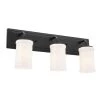 Vetivene 24 in. 3-Light Textured Black Bathroom Vanity Light with Opal Glass Shades by KICHLER -Kichler Sales textured black kichler vanity lighting 55131bkt 64 1000