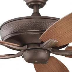 Monarch II Patio 52 in. Outdoor Weathered Copper Downrod Mount Ceiling Fan with Remote by KICHLER -Kichler Sales weathered copper kichler ceiling fans without lights 310103wcp 44 1000