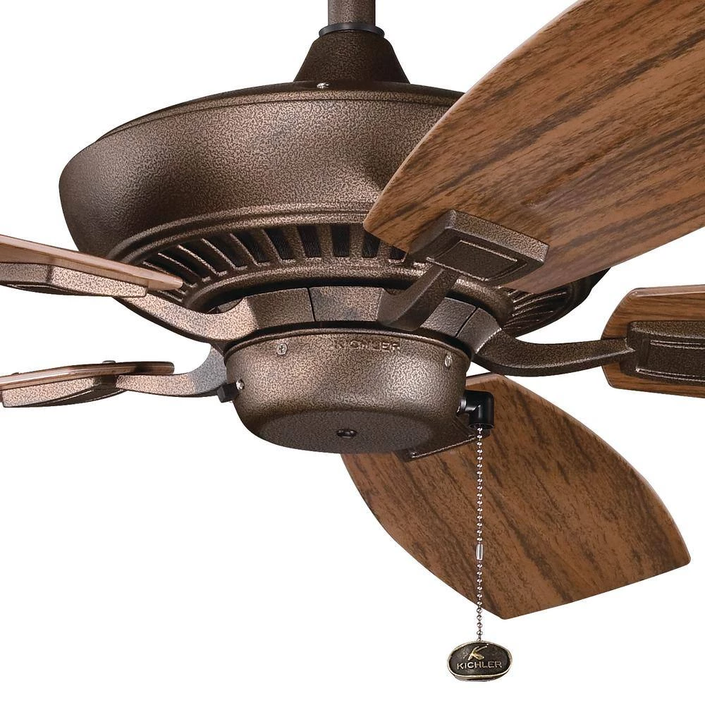 Canfield Patio 52 in. Outdoor Weathered Copper Downrod Mount Ceiling Fan with Pull Chain by KICHLER 4 Canfield Patio 52 in. Outdoor Weathered Copper Downrod Mount Ceiling Fan with Pull Chain by KICHLER - Image 2