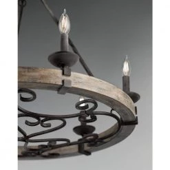 Taulbee 6-Light Weathered Zinc Farmhouse Circle Dining Room Chandelier by KICHLER -Kichler Sales weathered zinc kichler chandeliers 43823wzc c3 1000