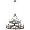 Taulbee 15-Light Weathered Zinc Farmhouse Circle Dining Room Chandelier by KICHLER -Kichler Sales weathered zinc kichler chandeliers 43826wzc 64 1000