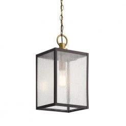 Lahden 1-Light Weathered Zinc Farmhouse Kitchen Pendant Hanging Light with Clear Seeded Glass by KICHLER -Kichler Sales weathered zinc kichler chandeliers 59008wzc c3 1000