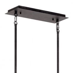 Wright 3-Light Weathered Zinc Linear Outdoor Hanging Large Chandelier Outdoor Light with Clear Seedy Glass (1-Pack) by KICHLER -Kichler Sales weathered zinc kichler outdoor chandeliers 49805wzc 4f 1000