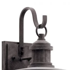 Riverwood 16.75 in. 1-Light Weathered Zinc Outdoor Light Wall Sconce (1-Pack) by KICHLER -Kichler Sales weathered zinc kichler outdoor sconces 49193wzc 4f 1000
