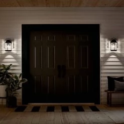 Ashland Bay 13.5 in. 1-Light Weathered Zinc Outdoor Light Wall Sconce with Seeded Glass (1-Pack) by KICHLER -Kichler Sales weathered zinc kichler outdoor sconces 49570wzc 1f 1000