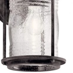 Ashland Bay 13.5 in. 1-Light Weathered Zinc Outdoor Light Wall Sconce with Seeded Glass (1-Pack) by KICHLER -Kichler Sales weathered zinc kichler outdoor sconces 49570wzc c3 1000