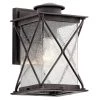 Argyle 10.25 in. 1-Light Weathered Zinc Outdoor Light Wall Sconce with Clear Seeded Glass (1-Pack) by KICHLER -Kichler Sales weathered zinc kichler outdoor sconces 49743wzc 64 1000