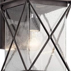 Argyle 15 in. 1-Light Weathered Zinc Integrated LED Outdoor Light Wall Sconce with Clear Seeded Glass (1-Pack) by KICHLER -Kichler Sales weathered zinc kichler outdoor sconces 49745wzcl18 c3 1000