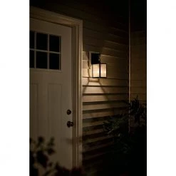Lahden 16.75 in. 1-Light Weathered Zinc Wall Sconce Outdoor Light with Clear Seeded Glass (1-Pack) by KICHLER -Kichler Sales weathered zinc kichler outdoor sconces 59006wzc 44 1000