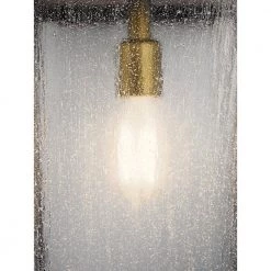 Lahden 16.75 in. 1-Light Weathered Zinc Wall Sconce Outdoor Light with Clear Seeded Glass (1-Pack) by KICHLER -Kichler Sales weathered zinc kichler outdoor sconces 59006wzc 4f 1000