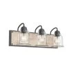 Augustine 22 in. 3-Light Weathered Zinc with Whitewashed Faux Wood Bathroom Vanity Light by KICHLER -Kichler Sales weathered zinc kichler vanity lighting 37523 64 1000