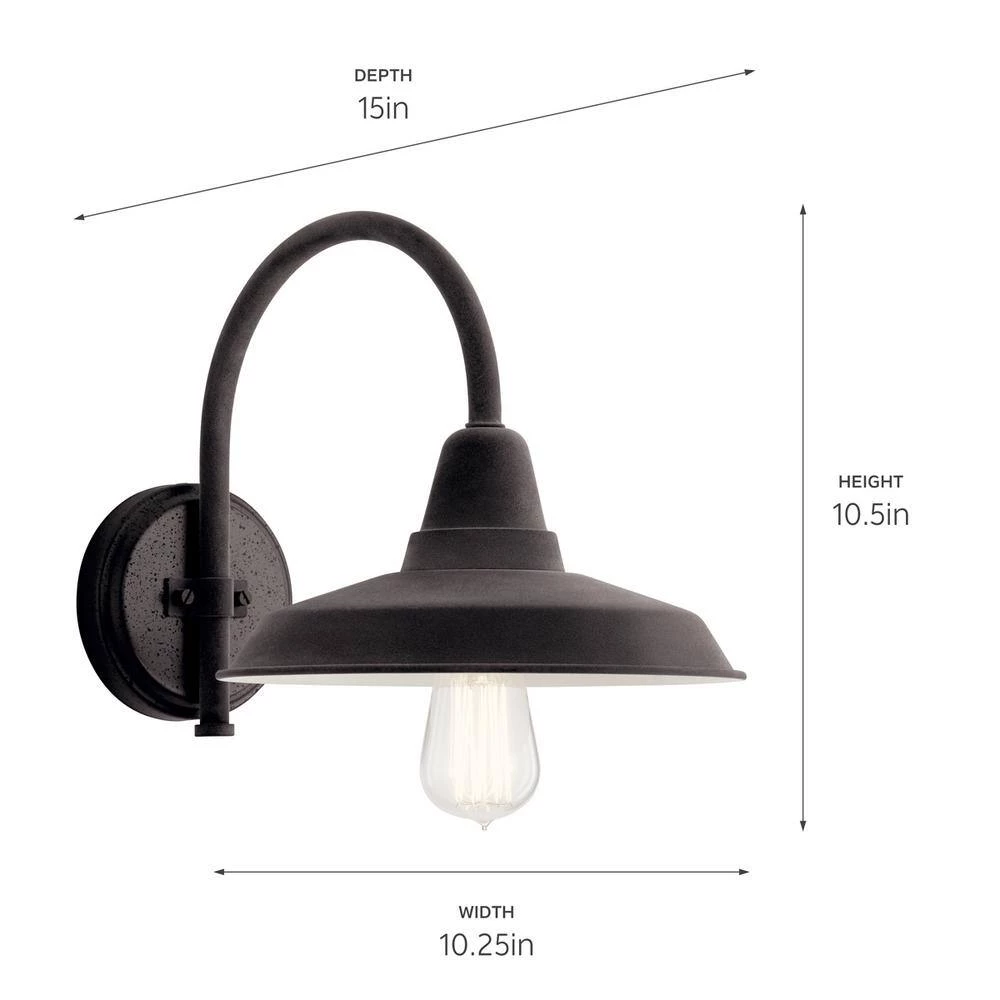 Marrus 1-Light Weathered Zinc and Anvil Iron Bathroom Indoor Wall Sconce by KICHLER 6 Marrus 1-Light Weathered Zinc and Anvil Iron Bathroom Indoor Wall Sconce by KICHLER - Image 4