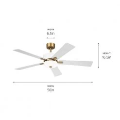 Icon 56 in. Integrated LED Indoor White Downrod Mount Ceiling Fan with Remote Control by KICHLER -Kichler Sales white kichler ceiling fans with lights 300395wh 1f 1000
