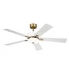 Icon 56 in. Integrated LED Indoor White Downrod Mount Ceiling Fan with Remote Control by KICHLER -Kichler Sales white kichler ceiling fans with lights 300395wh 64 1000