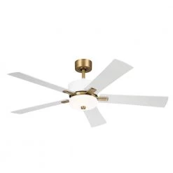 Icon 56 in. Integrated LED Indoor White Downrod Mount Ceiling Fan with Remote Control by KICHLER