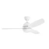 Vassar 52 in. Integrated LED Indoor White Downrod Mount Ceiling Fan with Light Kit and Wall Control by KICHLER -Kichler Sales white kichler ceiling fans with lights 330002wh 64 1000