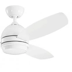 Vassar 52 in. Integrated LED Indoor White Downrod Mount Ceiling Fan with Light Kit and Wall Control by KICHLER -Kichler Sales white kichler ceiling fans with lights 330002wh c3 1000