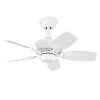 Canfield 30 in. Indoor/Outdoor White Downrod Mount Ceiling Fan with Pull Chain by KICHLER -Kichler Sales white kichler ceiling fans without lights 300103wh 64 1000