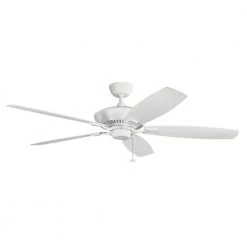 Canfield XL 60 in. Indoor White Downrod Mount Ceiling Fan with Pull Chain by KICHLER