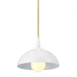 Fira 14 in. 1-Light White and Natural Brass Vintage Dome Kitchen Pendant Hanging Light by KICHLER 12 Fira 14 in. 1-Light White and Natural Brass Vintage Dome Kitchen Pendant Hanging Light by KICHLER -Kichler Sales white kichler chandeliers 52476wh c3 1000