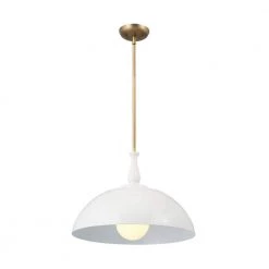 Fira 18 in. 1-Light White Vintage Dome Kitchen Pendant Hanging Light by KICHLER
