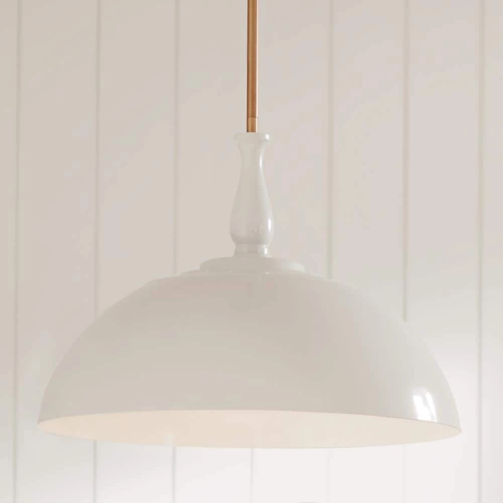 Fira 18 in. 1-Light White Vintage Dome Kitchen Pendant Hanging Light by KICHLER 9 Fira 18 in. 1-Light White Vintage Dome Kitchen Pendant Hanging Light by KICHLER - Image 7