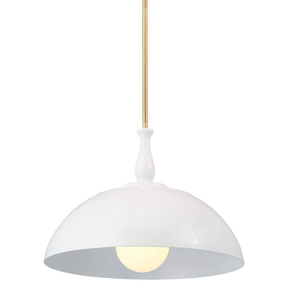 Fira 18 in. 1-Light White Vintage Dome Kitchen Pendant Hanging Light by KICHLER 5 Fira 18 in. 1-Light White Vintage Dome Kitchen Pendant Hanging Light by KICHLER - Image 3