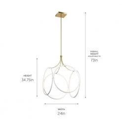 Elan Ciri 34.75 in. Integrated LED White with Champagne Gold Accent Contemporary Circle Kitchen Pendant Hanging by KICHLER -Kichler Sales white kichler chandeliers 83348wh c3 1000