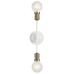 Armstrong 2-Light White Bathroom Indoor Wall Sconce by KICHLER -Kichler Sales white kichler vanity lighting 43195wh 4f 1000