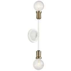 Armstrong 2-Light White Bathroom Indoor Wall Sconce by KICHLER